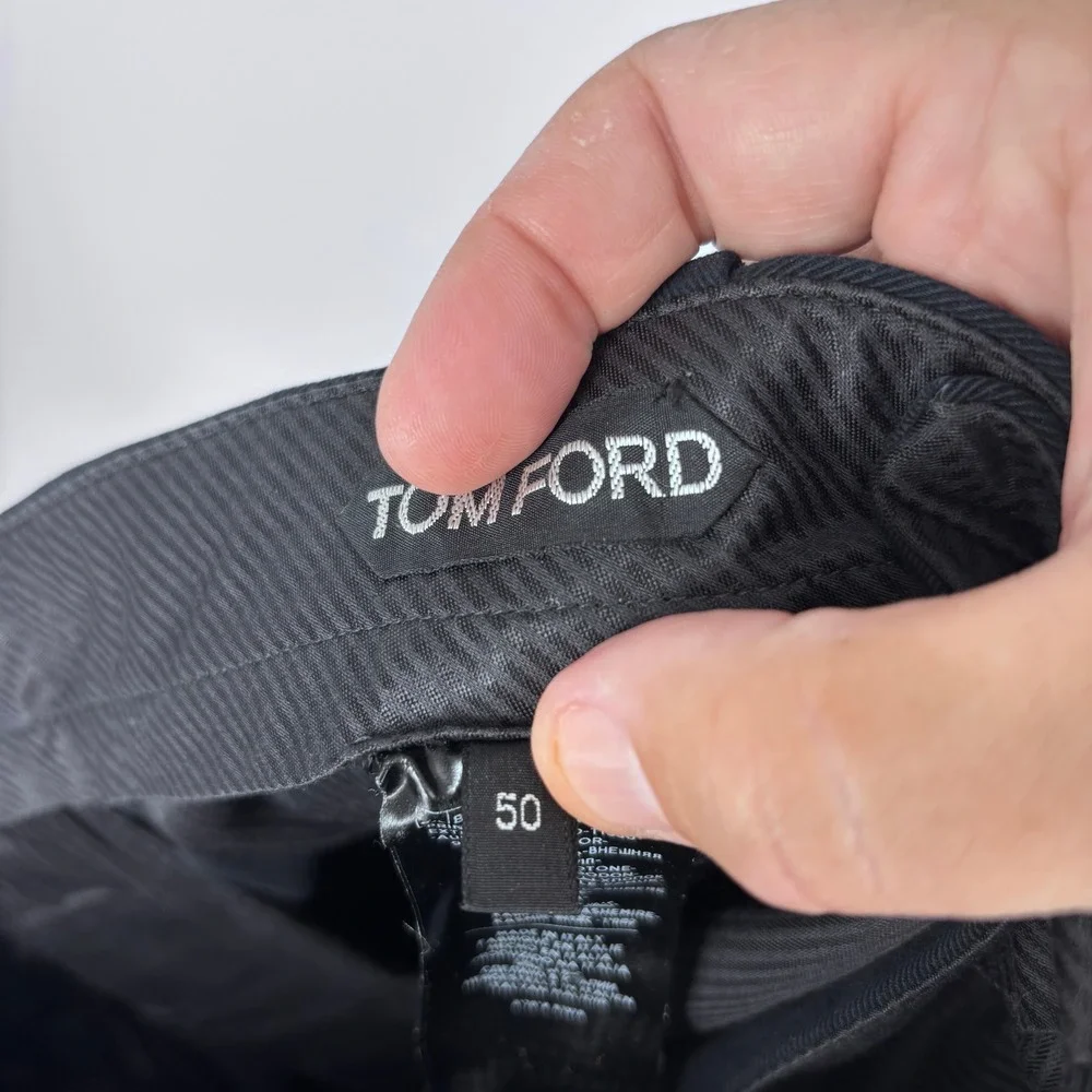 Tom Ford Dress Pants Men 32x30 (Tag 50) Navy Blue Cotton Cashmere Designer Italy